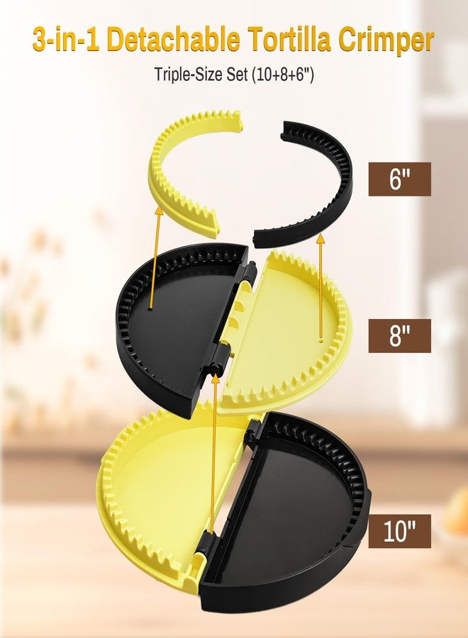 RWIXR Tortilla Sealer, 3-in-1 Crimp it Tortilla Crimper, Adjustable Quesadilla Crimper for 6"/8"/10" Wraps, Flip Wrap Tortilla Maker for Taco, Sandwich, Burritos - Image 3